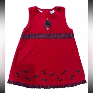 First Impressions  Holiday Baby Girl Ruffled Dress Scarlet Size 24M